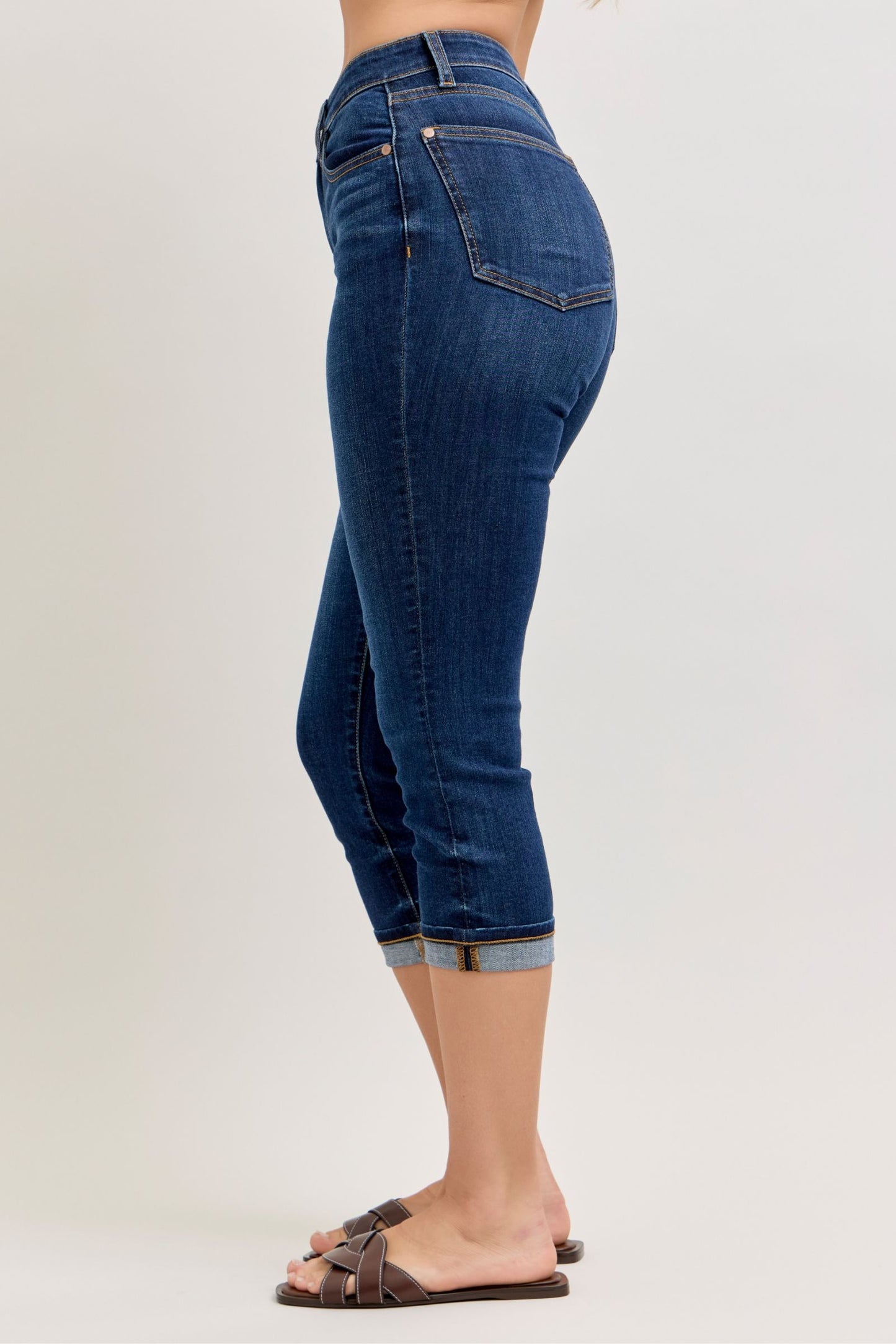 Judy Blue High Waist Single Cuff Capri