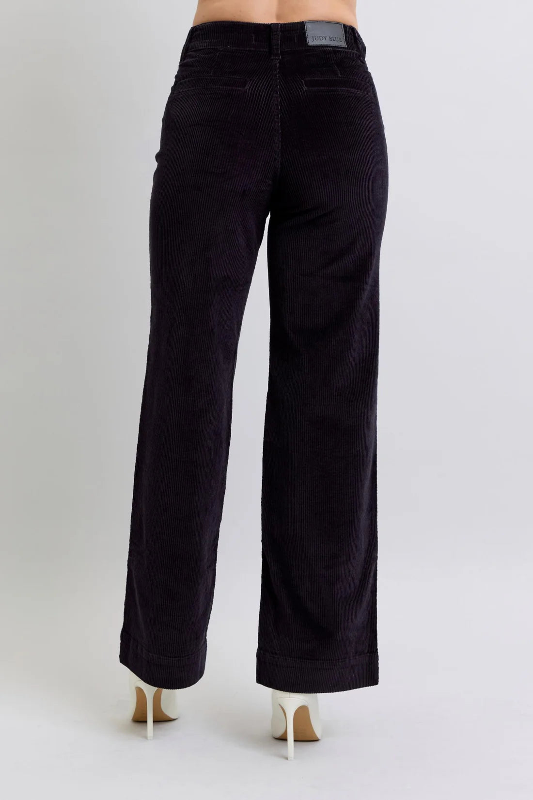 Judy Blue High Waist Corduroy Black Wide Leg Trousers