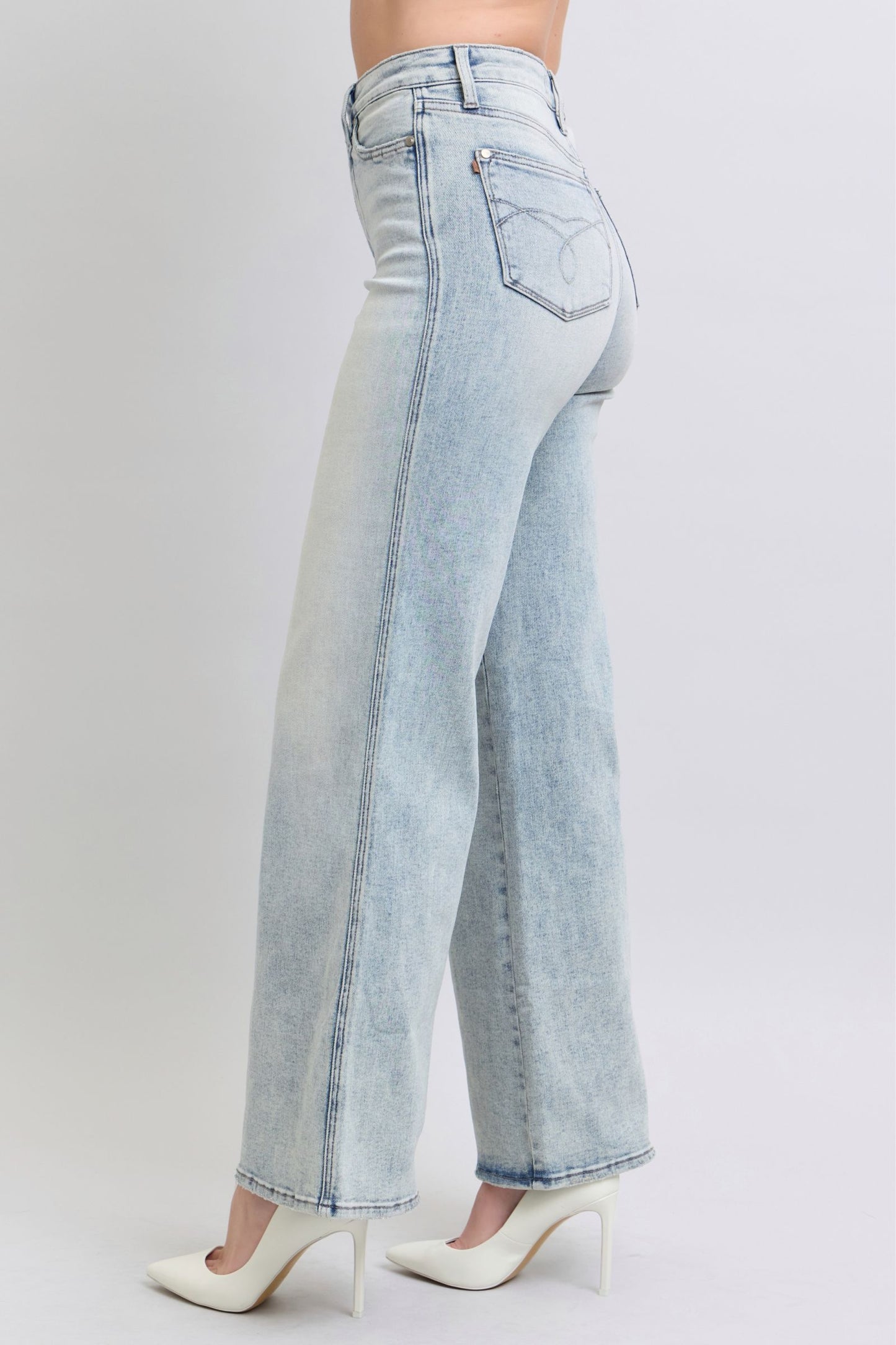 Judy Blue Vintage Wash Tummy Control Wide Leg