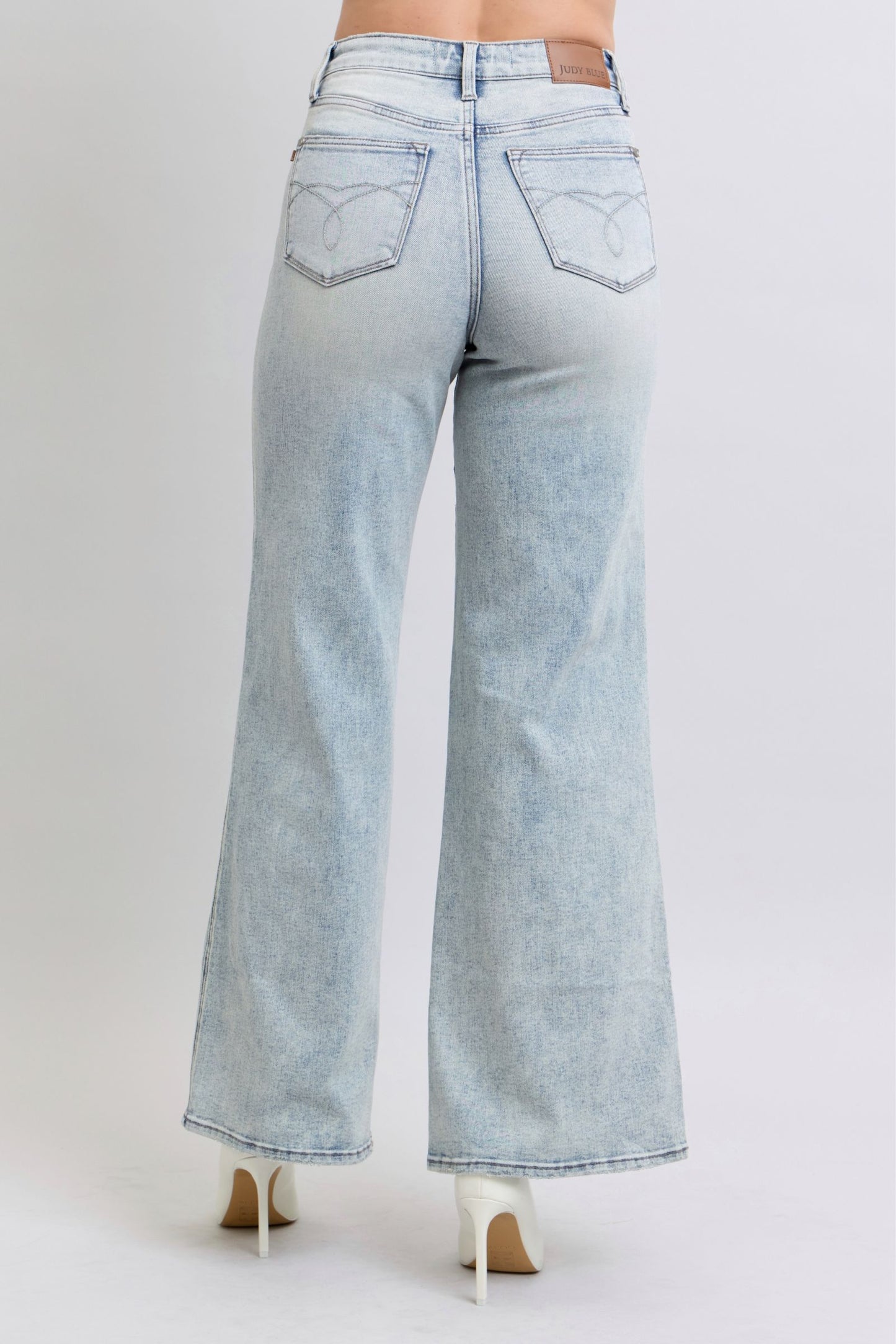 Judy Blue Vintage Wash Tummy Control Wide Leg