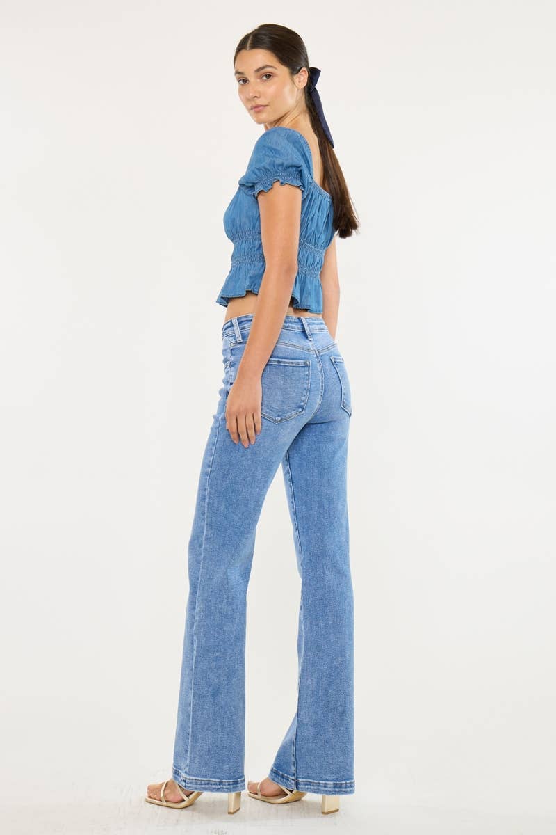 Kancan High Rise Wide Leg Flare Jeans