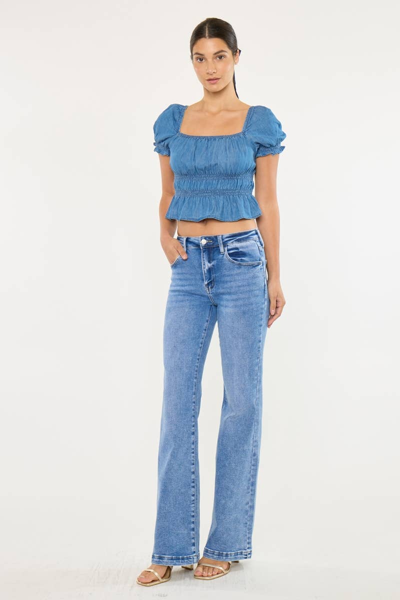 Kancan High Rise Wide Leg Flare Jeans
