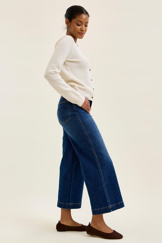 Judy Blue HW Tummy Control Claudia Ankle Wide Jeans