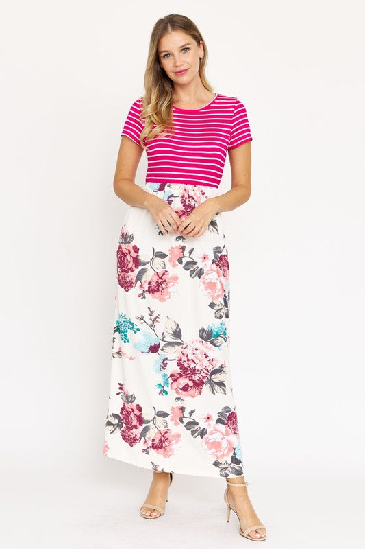 Short Sleeve Floral Maxi Dress Preorder