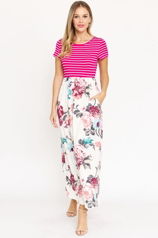 Short Sleeve Floral Maxi Dress Preorder