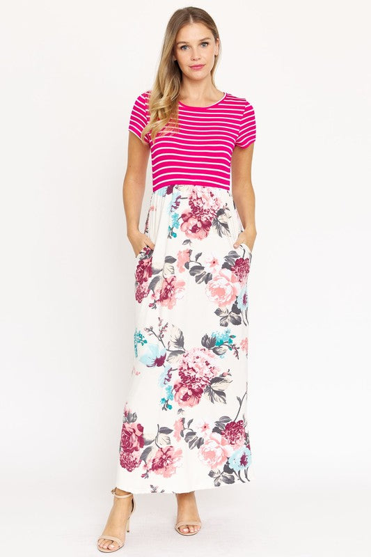 Short Sleeve Floral Maxi Dress Preorder