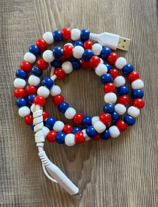 Dual Plug Beaded Phone Charger (MULTIPLE COLORS)