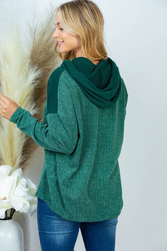 Emerald Long Sleeve Solid Knit Top (Plus only)