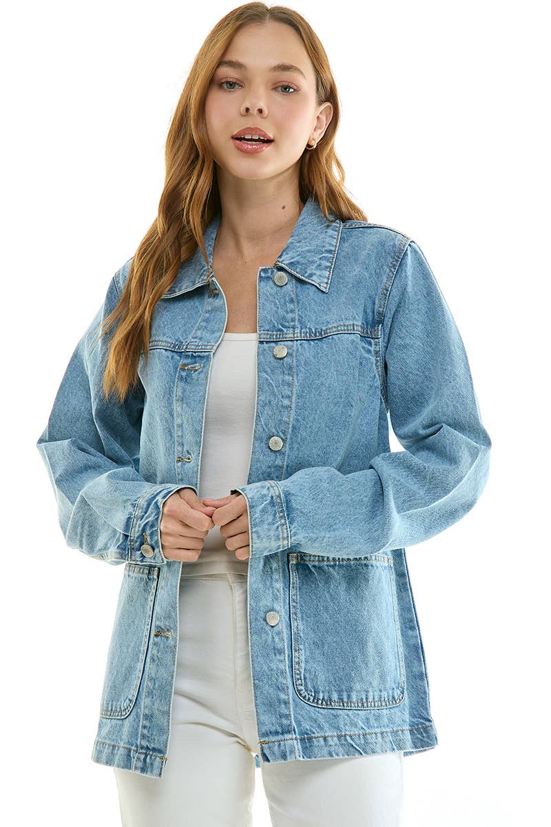 Light Wash Boyfriend Denim Jacket