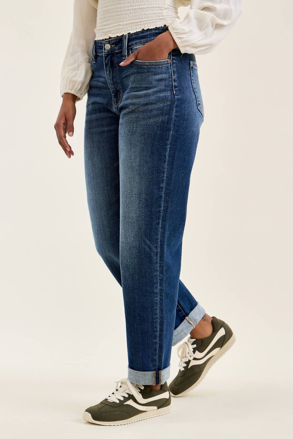 Judy Blue Mid Rise Dark Wash Boyfriend