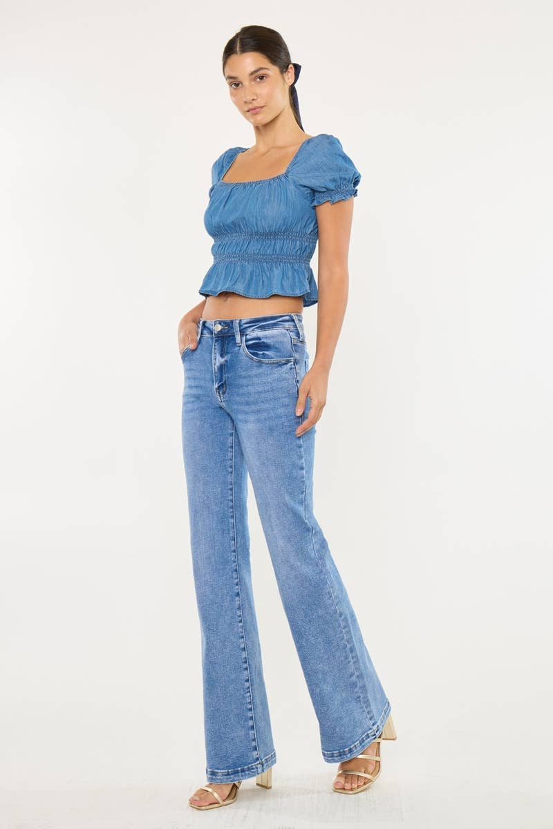 Kancan High Rise Wide Leg Flare Jeans