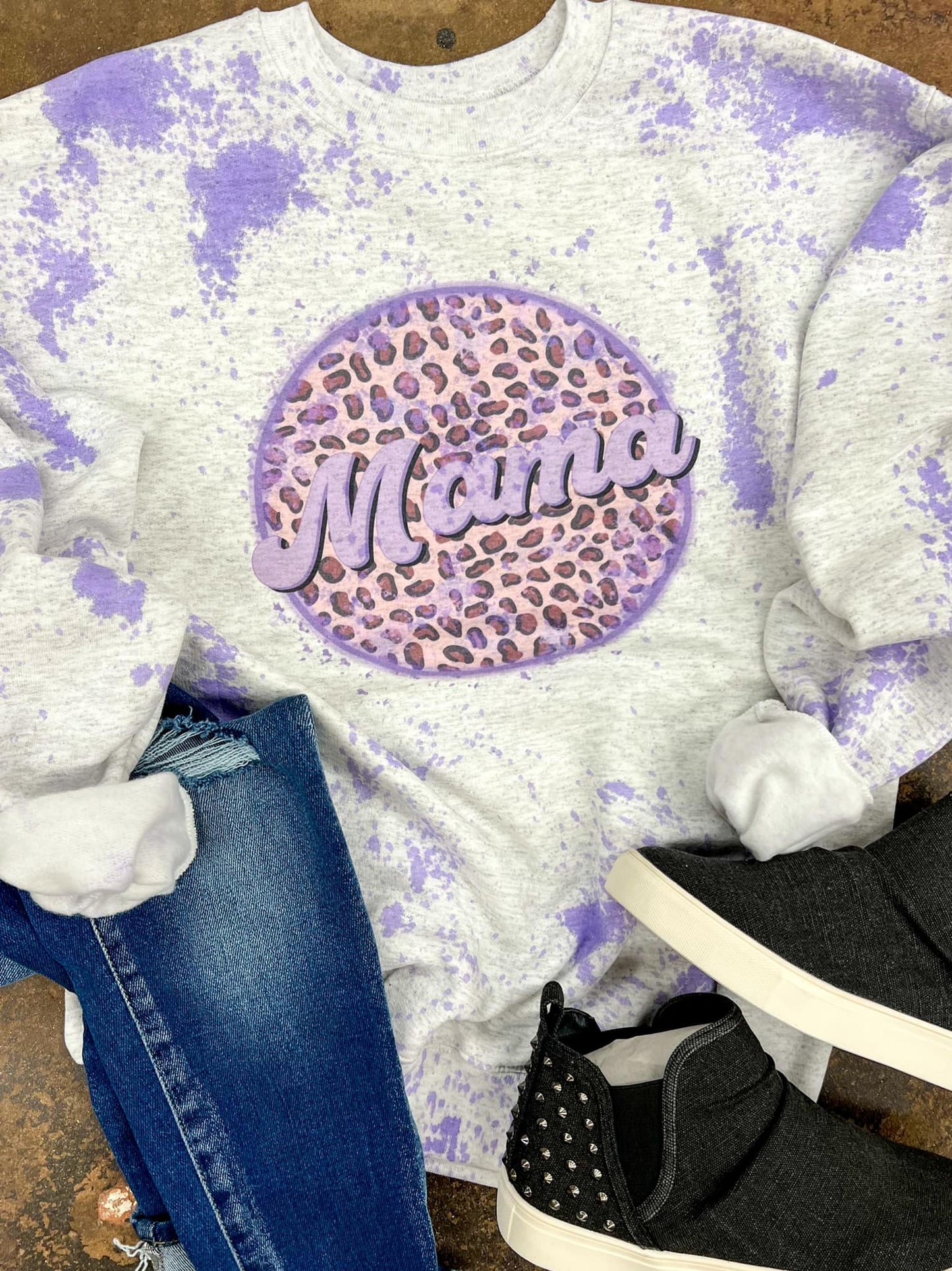 Purple Mama Cheetah Splatter Tee RTS