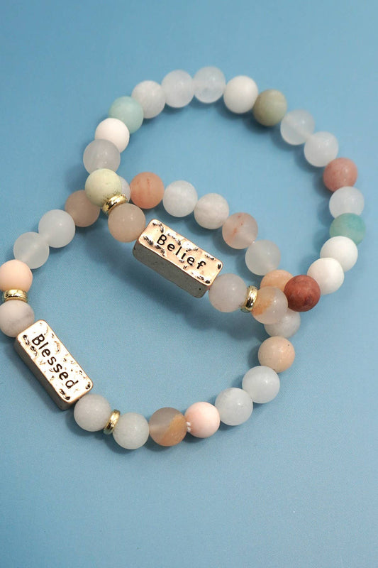 Natural Stone BLESSED Bracelet