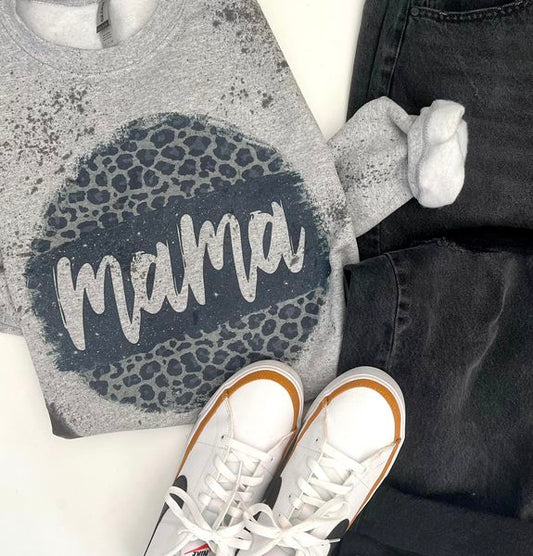 Mama Leopard Splattered Sweatshirt