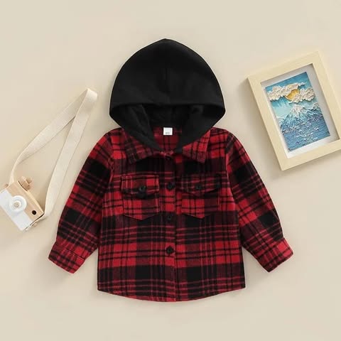 Buffalo Plaid Hooded Flannel Jacket