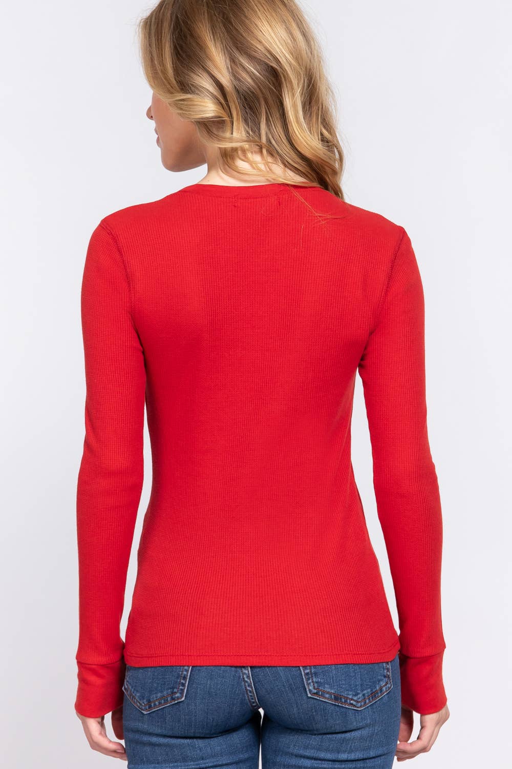 Long Sleeve Crew Neck Thermal Knit Top