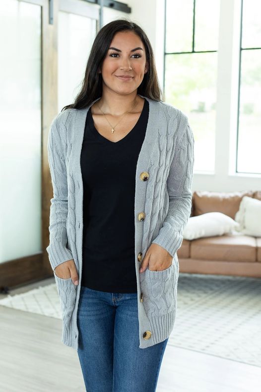 Gray Button Cardigan RTS