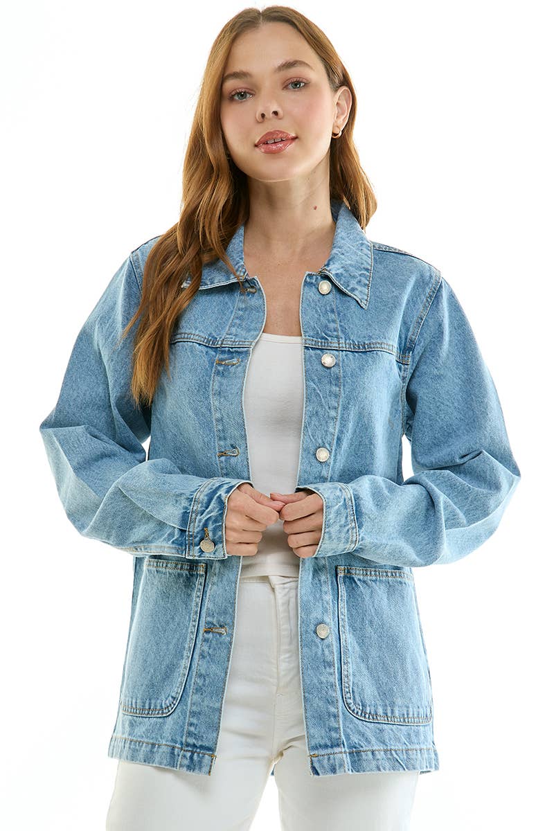 Light Wash Boyfriend Denim Jacket