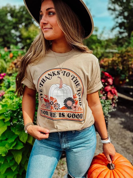 Give Thanks Tee--Tan RTS