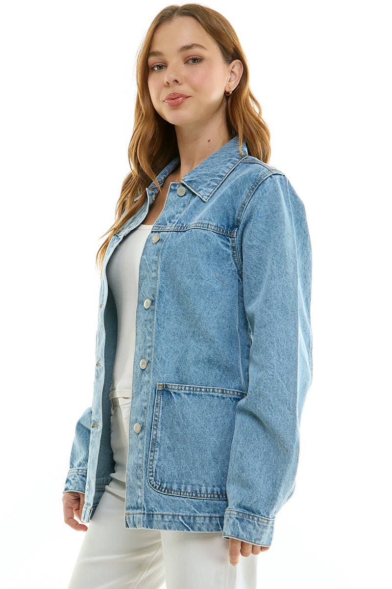 Light Wash Boyfriend Denim Jacket