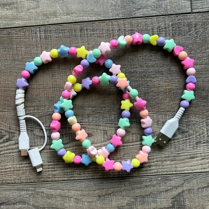 Dual Plug Beaded Phone Charger (MULTIPLE COLORS)