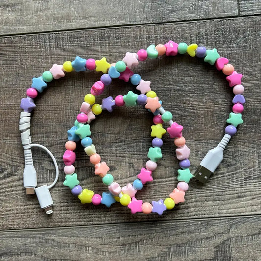 Dual Plug Beaded Phone Charger (MULTIPLE COLORS)