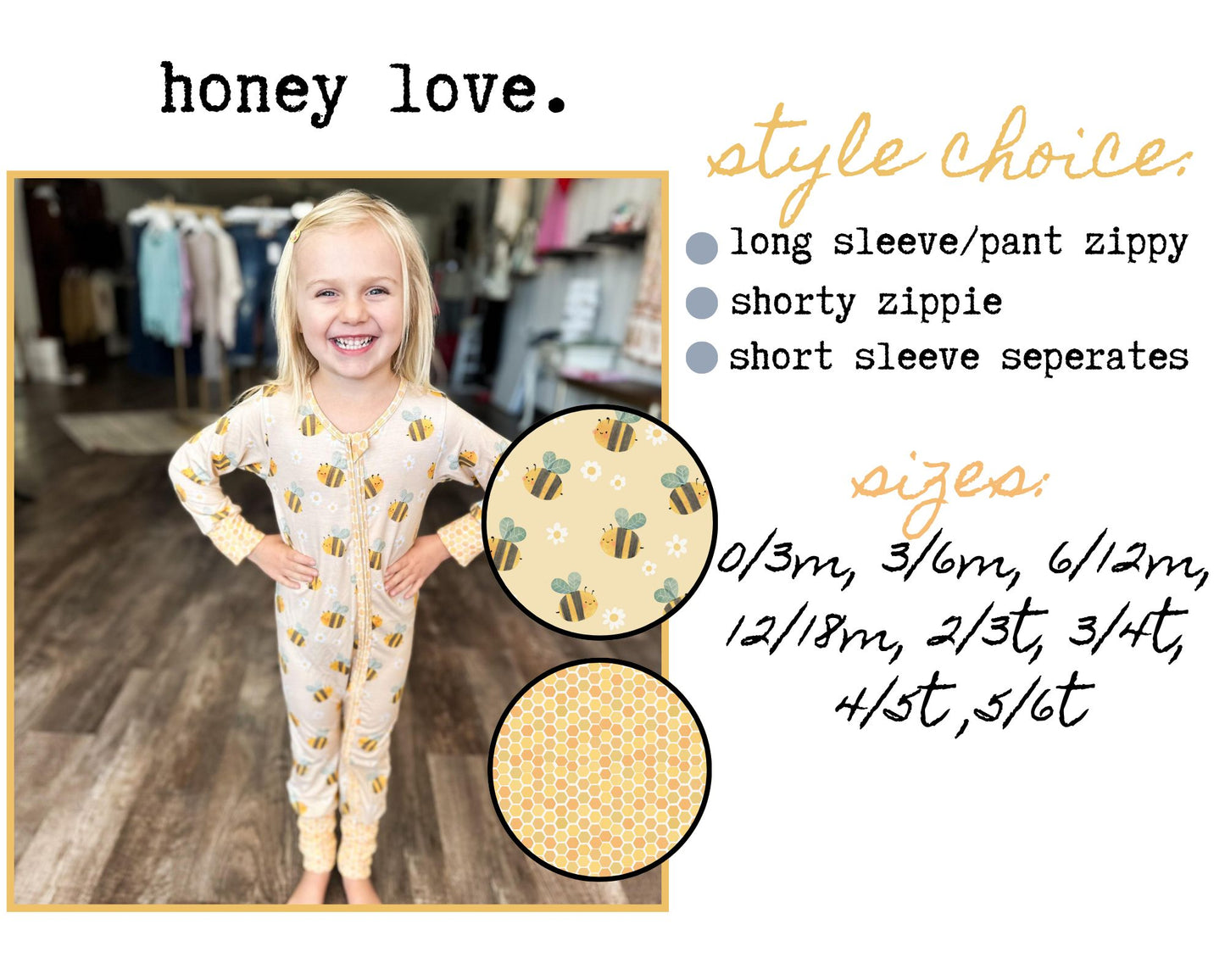 Honey Love BAMBOO Long-Sleeve Zippie