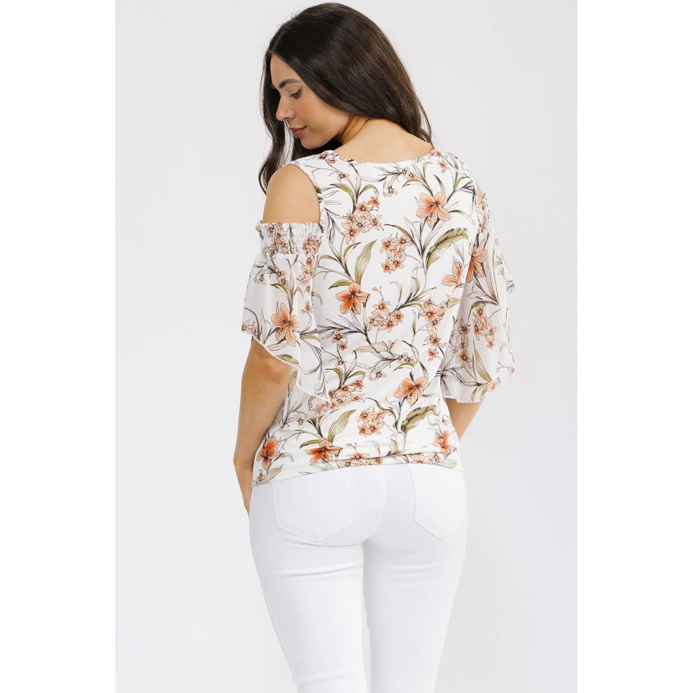 SHEER SMOCKED BLOUSE