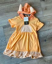 Orange Dog Sister Hooded Dress