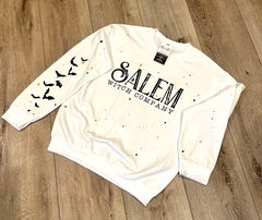Hand-Splattered Salem Crew W/ Bat sleeve detail