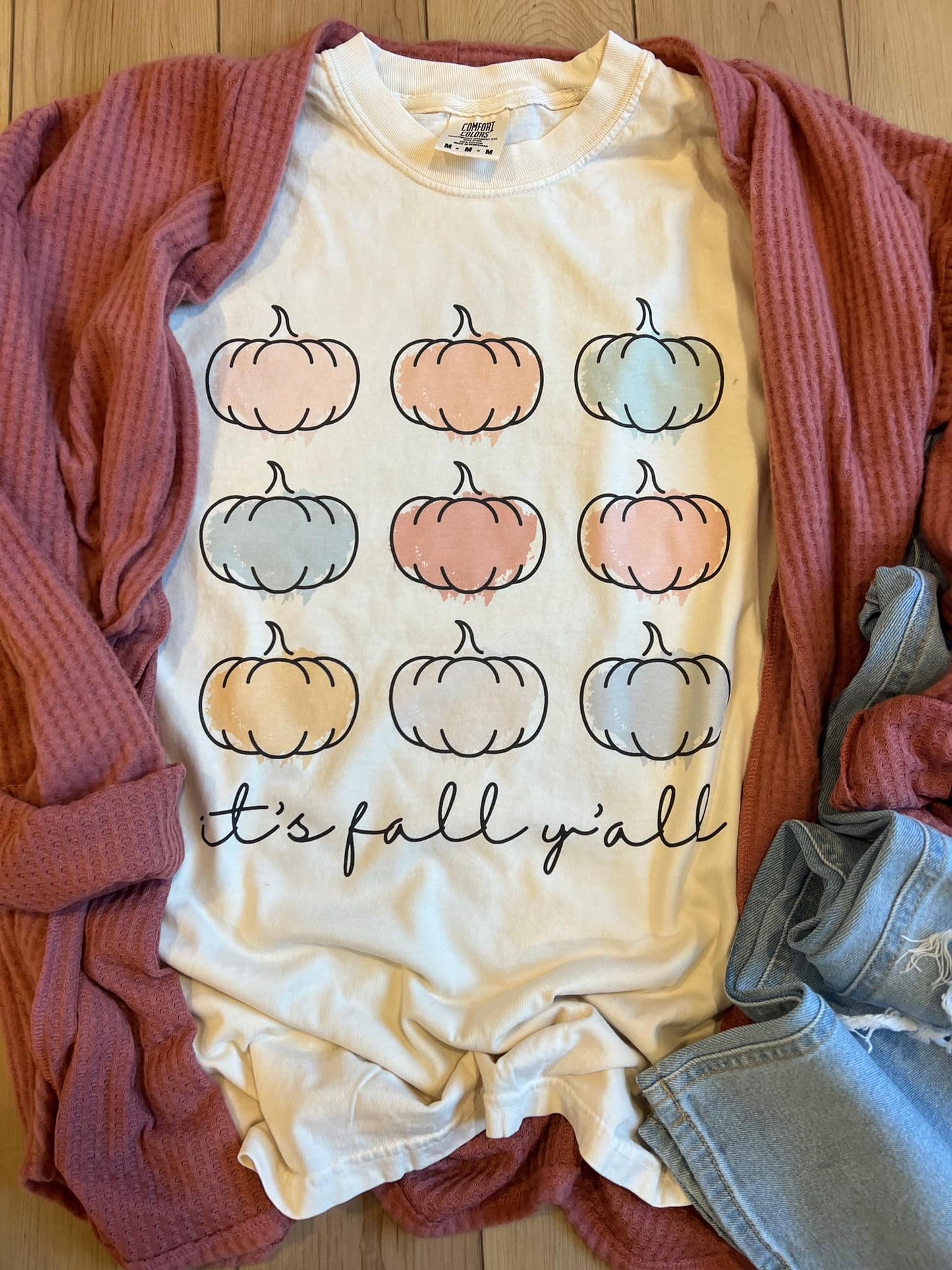 It's Fall Ya'll Pastel Pumpkin Tee