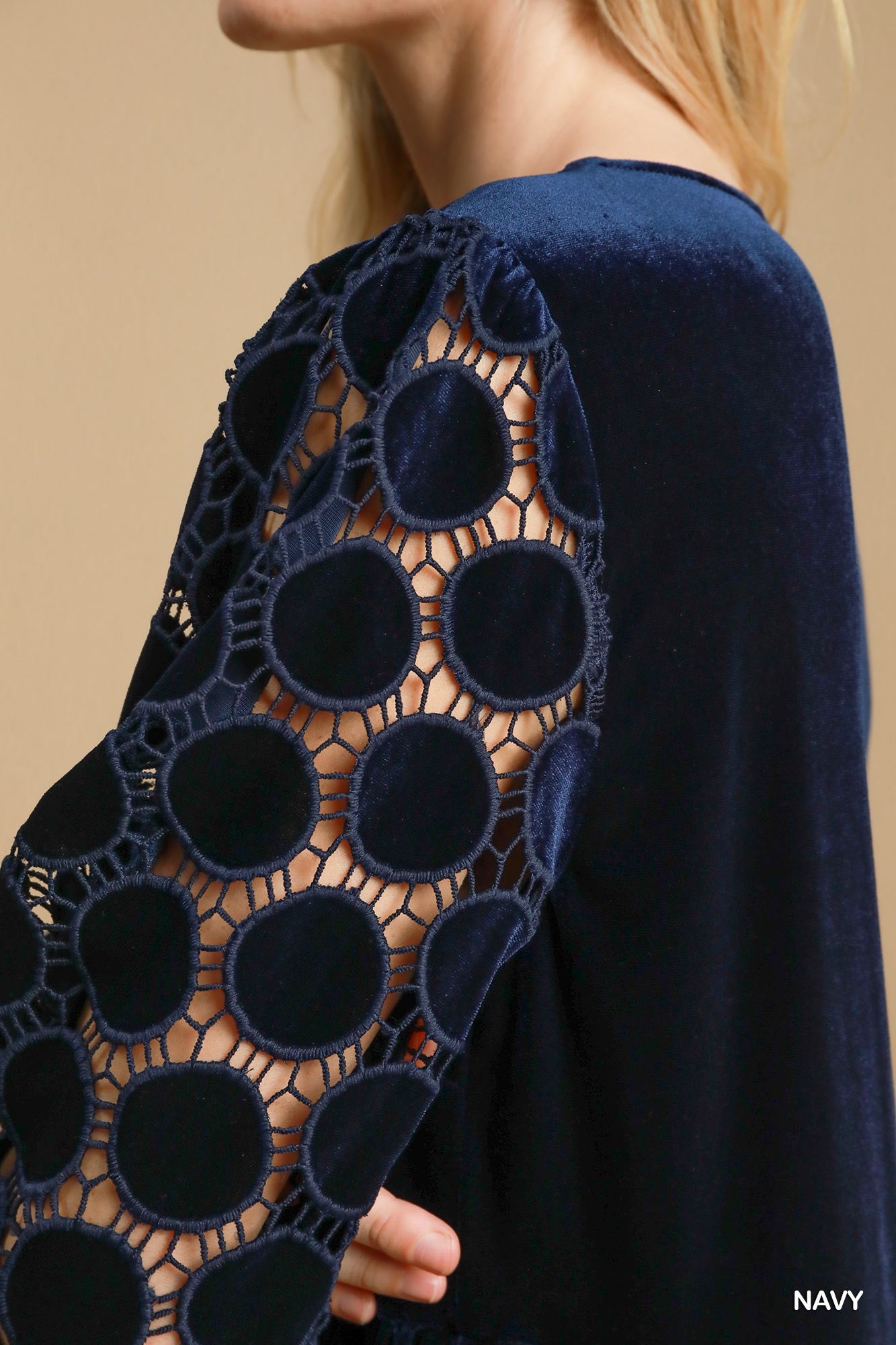 Navy Tiered Velvet Dress