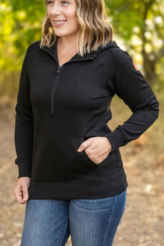 Scuba HalfZip Hoodie--Black