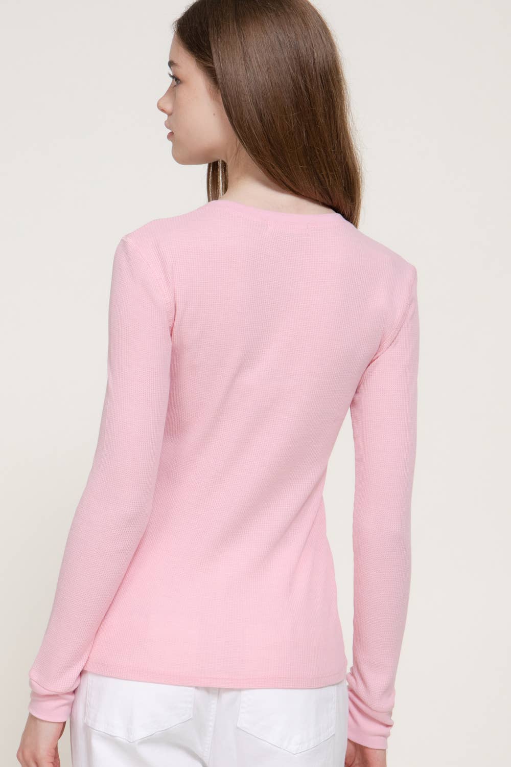 Long Sleeve Crew Neck Thermal Knit Top