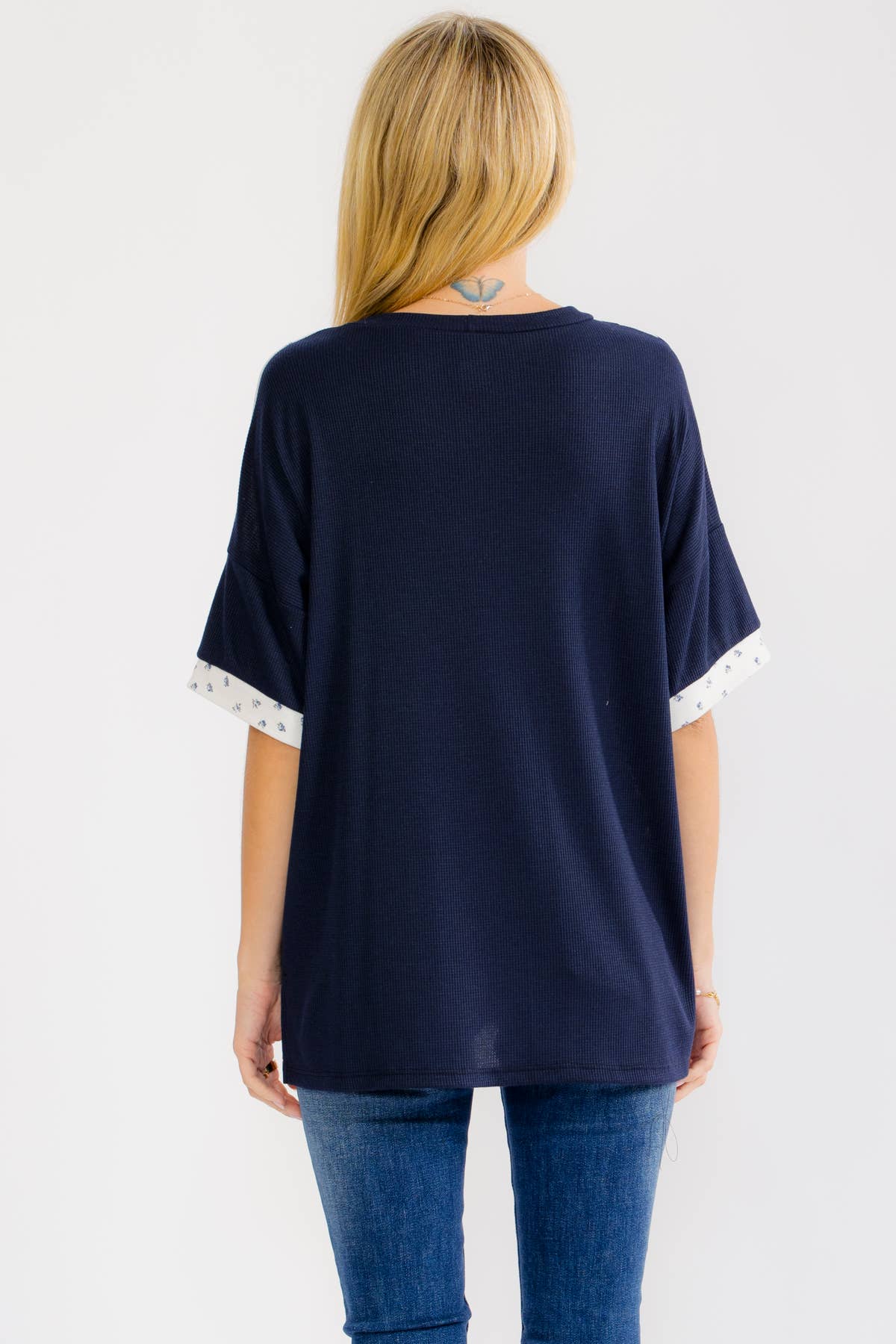 Patchwork Contrast Knit Top