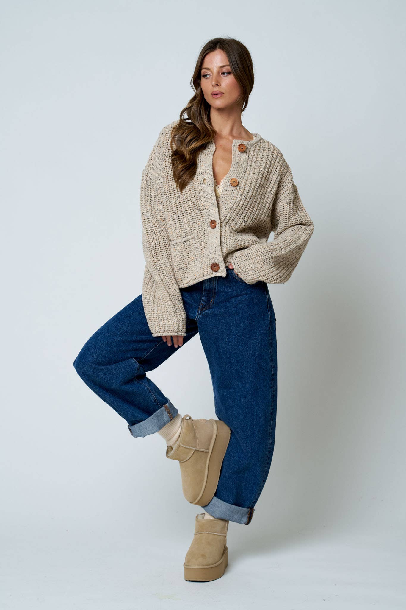 Cozy Days Marled Knit Cardigan