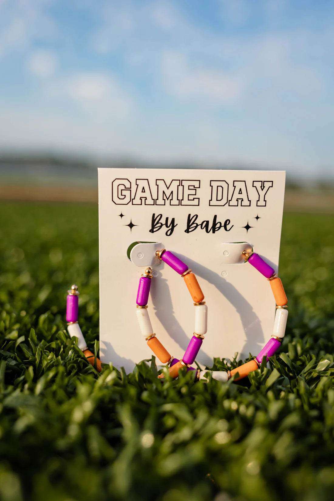 Bleacher Babe Hoops (Maroon/White)