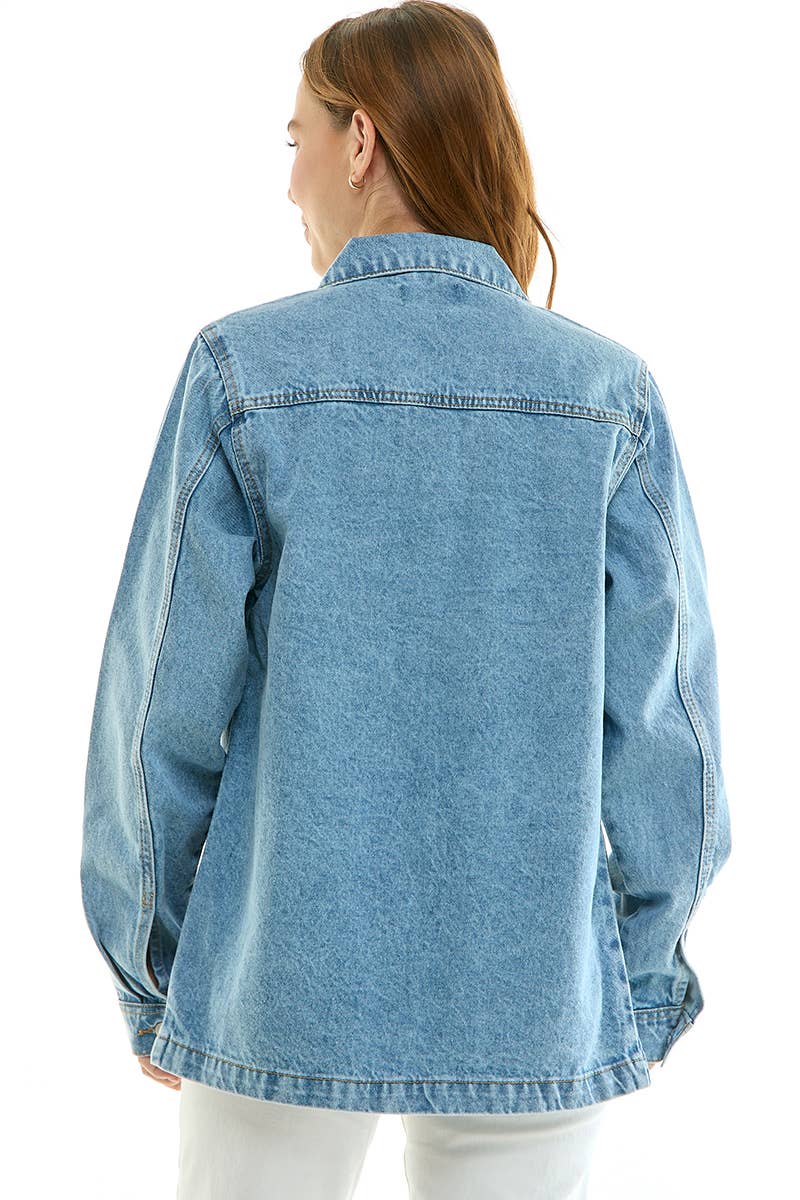 Light Wash Boyfriend Denim Jacket