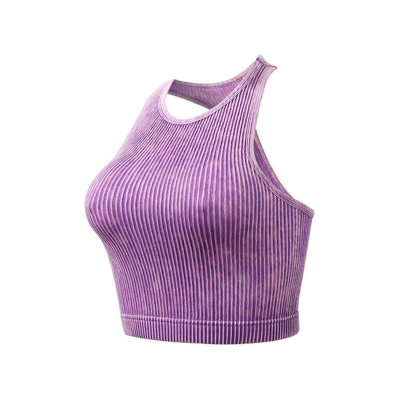 Purple Libby Ribbed Racerback Tank