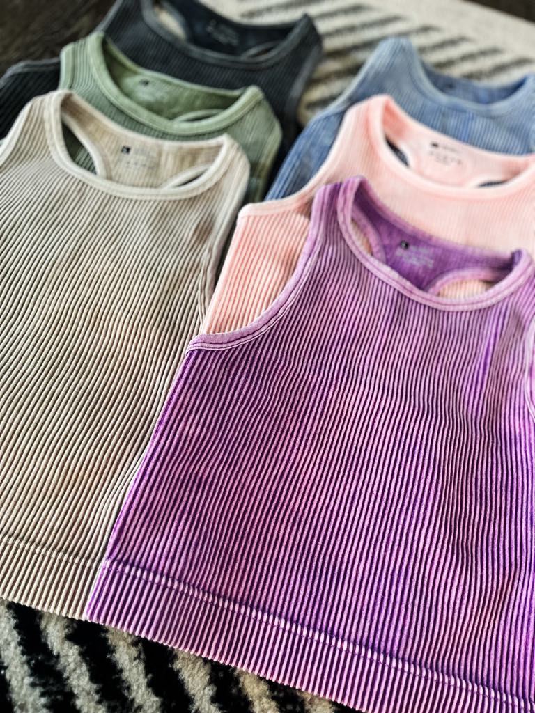 Purple Libby Ribbed Racerback Tank