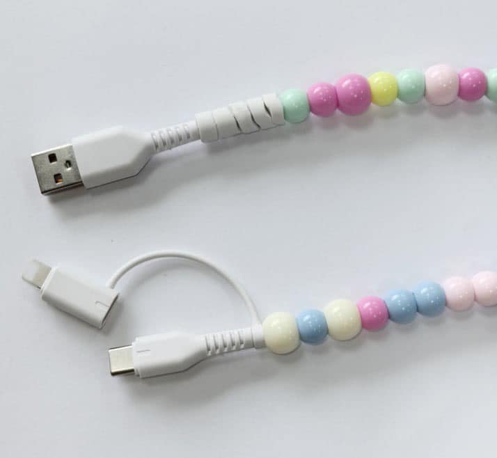 Dual Plug Beaded Phone Charger (MULTIPLE COLORS)