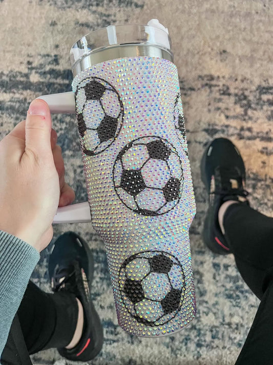 Soccer Rhinestone Sports Tumbler
