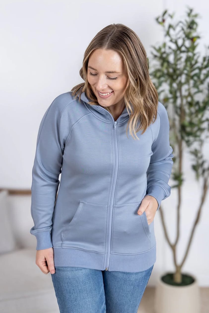 Dusty Blue Scuba Fullzip Hoodie