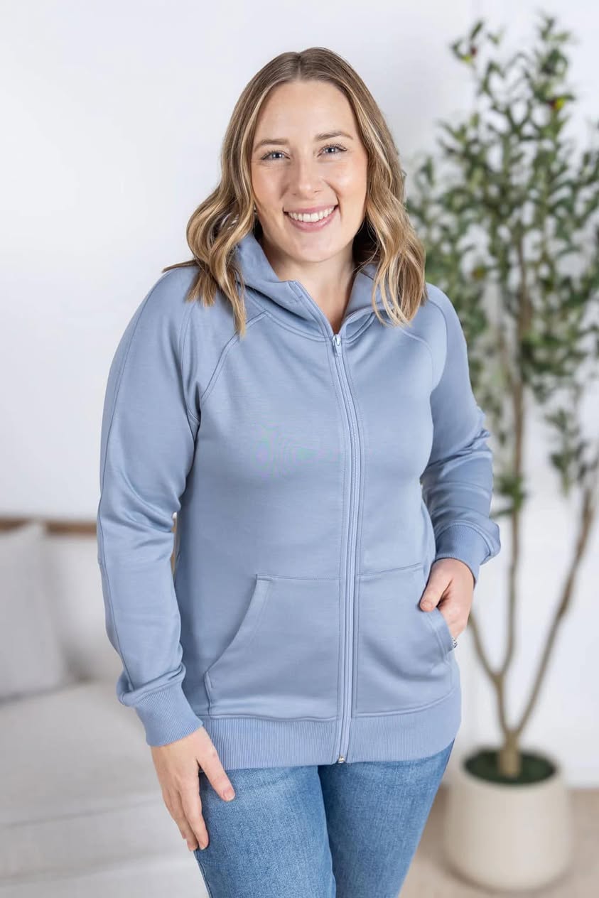 Dusty Blue Scuba Fullzip Hoodie