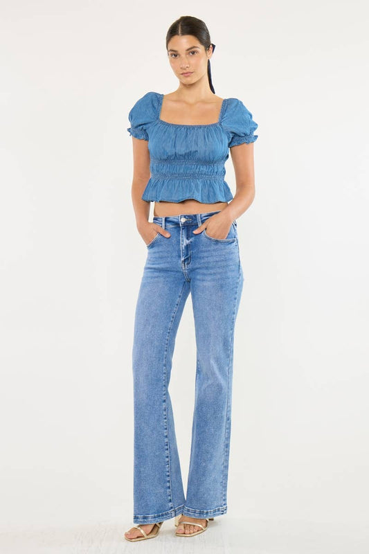 Kancan High Rise Wide Leg Flare Jeans