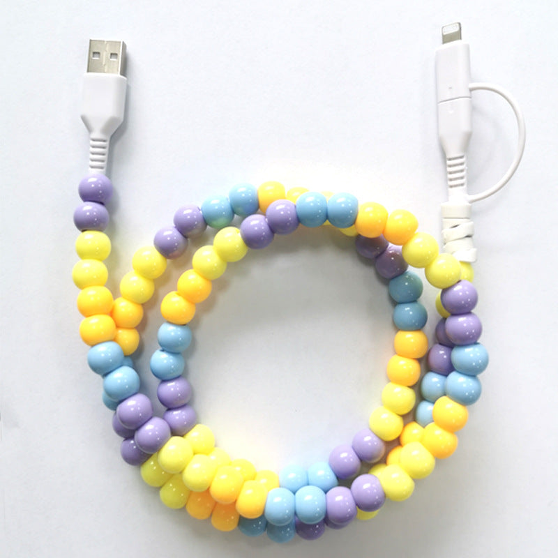 Dual Plug Beaded Phone Charger (MULTIPLE COLORS)