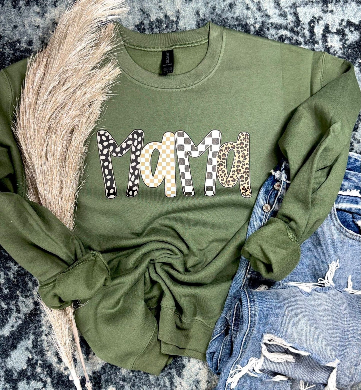 Multi-Pattern Mama Crewneck