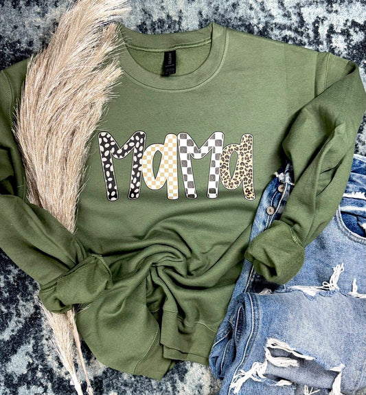 Multi-Pattern Mama Crewneck