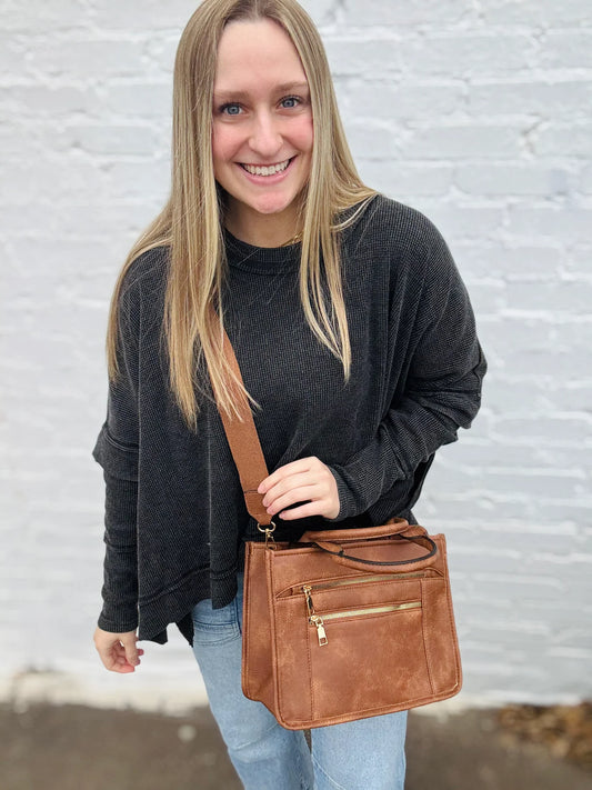 Brown Checkmate Tote