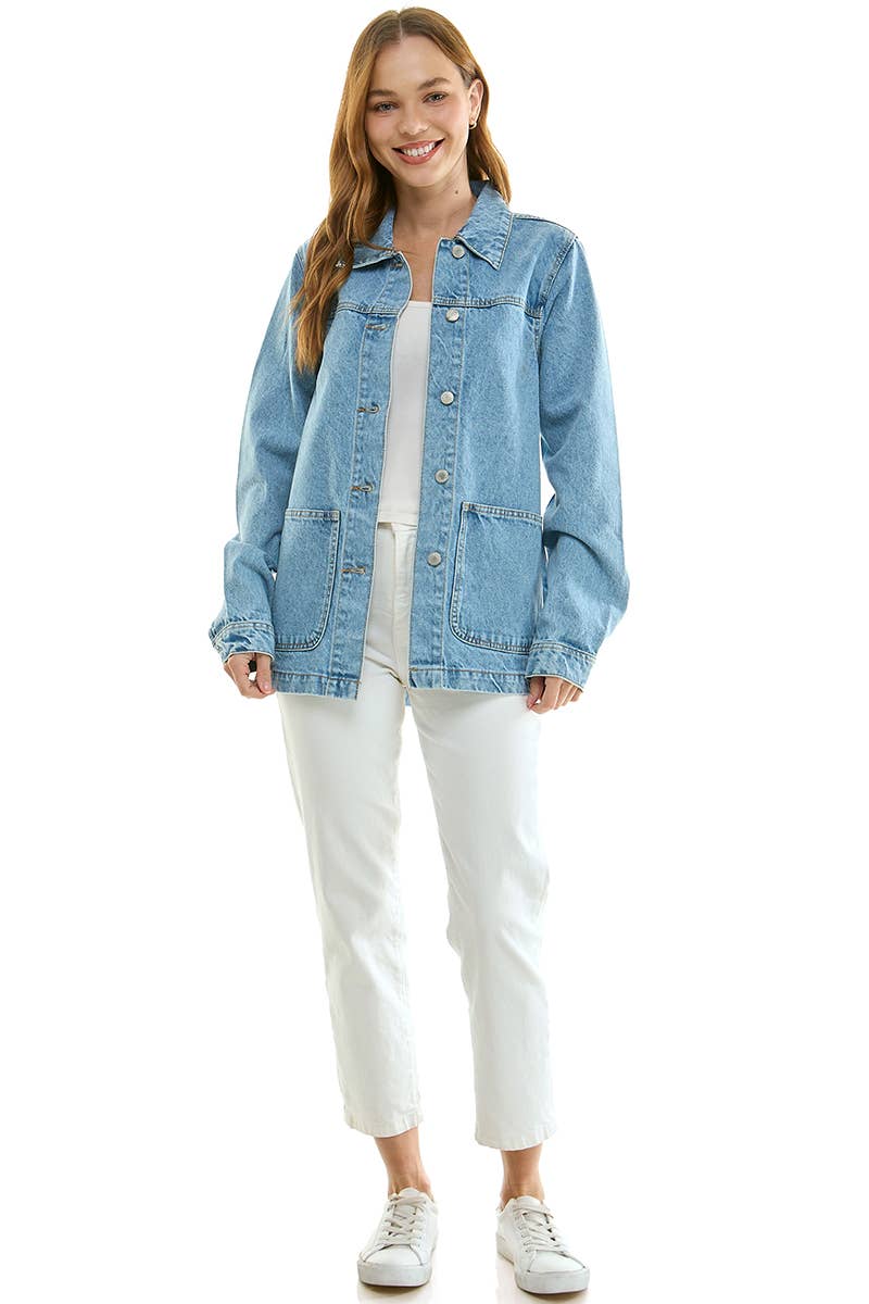 Light Wash Boyfriend Denim Jacket